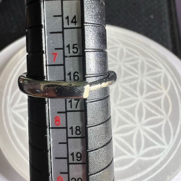 Rose Quartz Crystal Halo Cubic Zirconia Ring Adjustable Size 7.5‎ - Picture 11 of 15